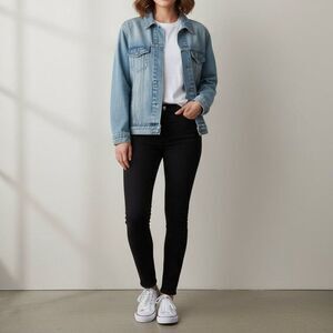 Vintage Jordache Jean Jacket Size Large Blue Denim Original 100% Cotton